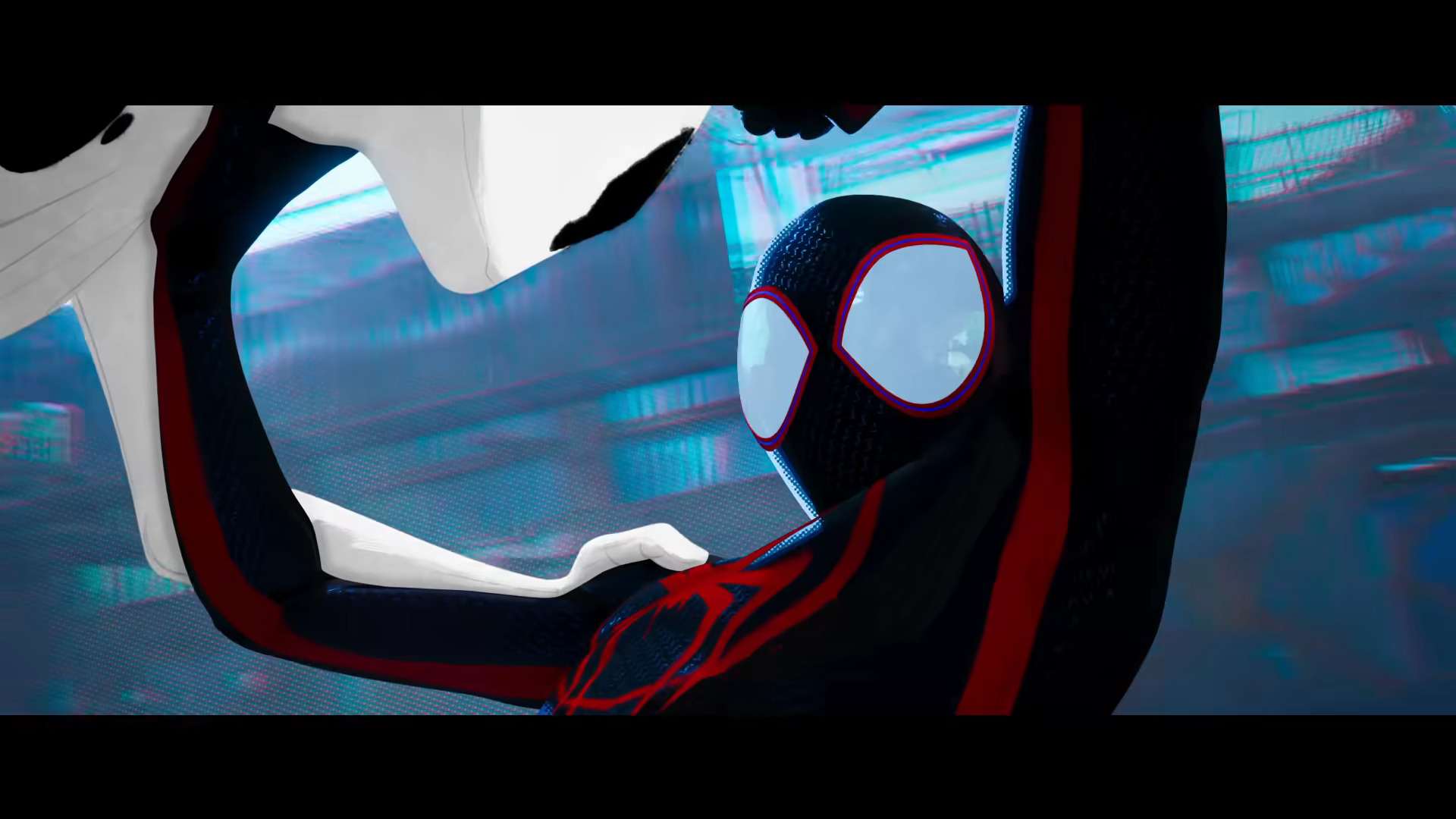 Miles Morales (Shamiek Moore) assume The Spot (Jason Schwartzman) em Spider-Man: Across the Spider-Verse (2023), Sony Pictures