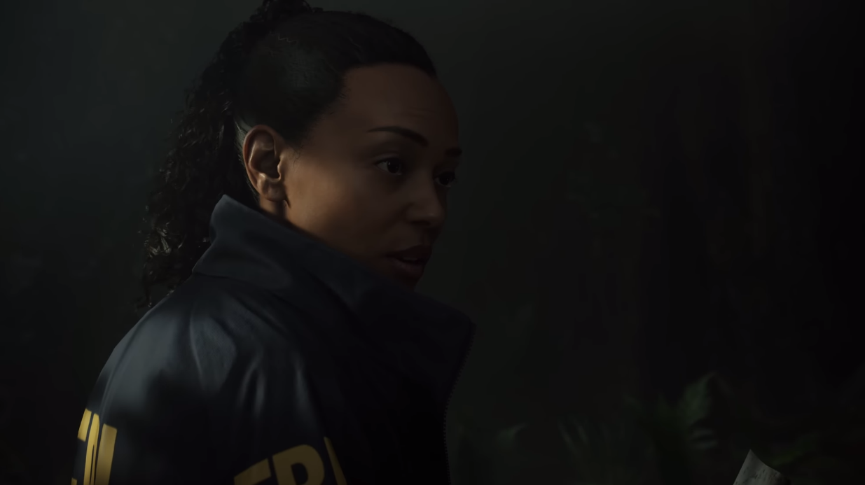 Saga Anderson (Melanie Liburd) finds a strange manuscript in Alan Wake II (2023), Epic Games