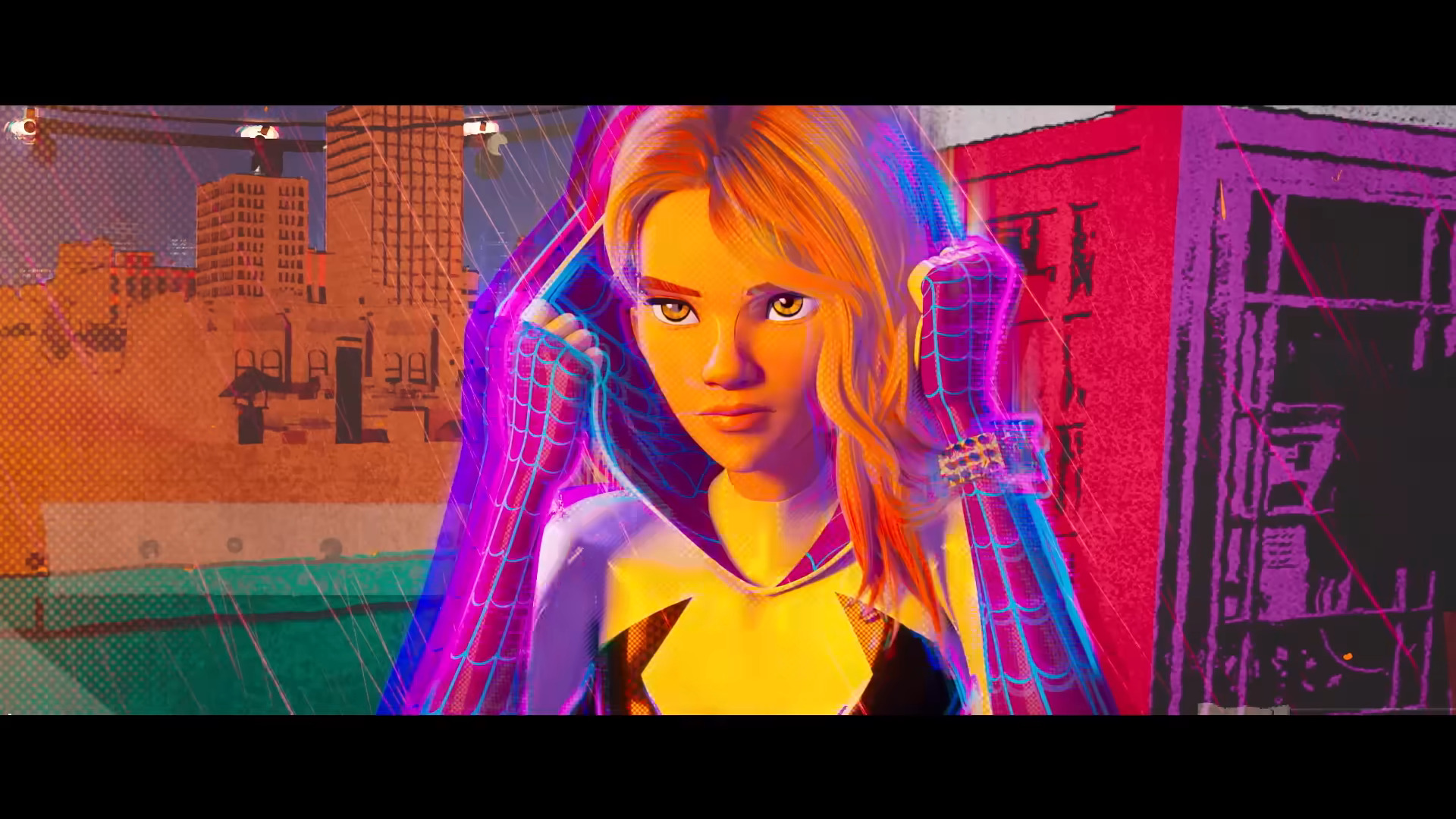 Gwen Stacy (Hailee Steinfeld) suits up in Spider-Man: Across The Spider-Verse (2023), Sony Pictures