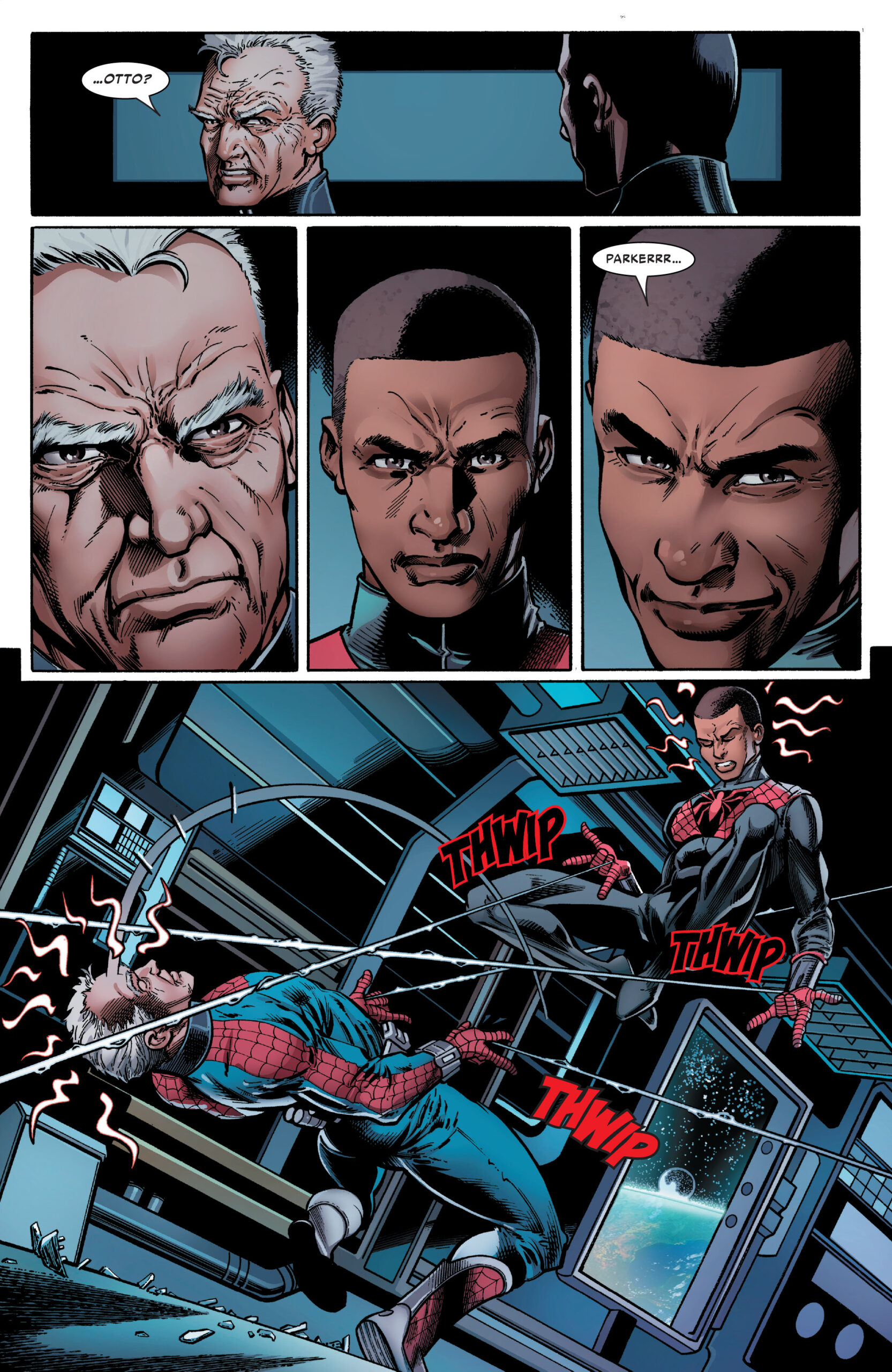 Peter Parker makes a discovery about Miles Morales in Spider-Man: Life Story Vol. 1 $6 "All My Enemies" (2019), Marvel Comics. Words by Chip Zdarsky, art by Mark Bagley, Andrew Hennessy, Frank D'Armata, and Travis Lanham.