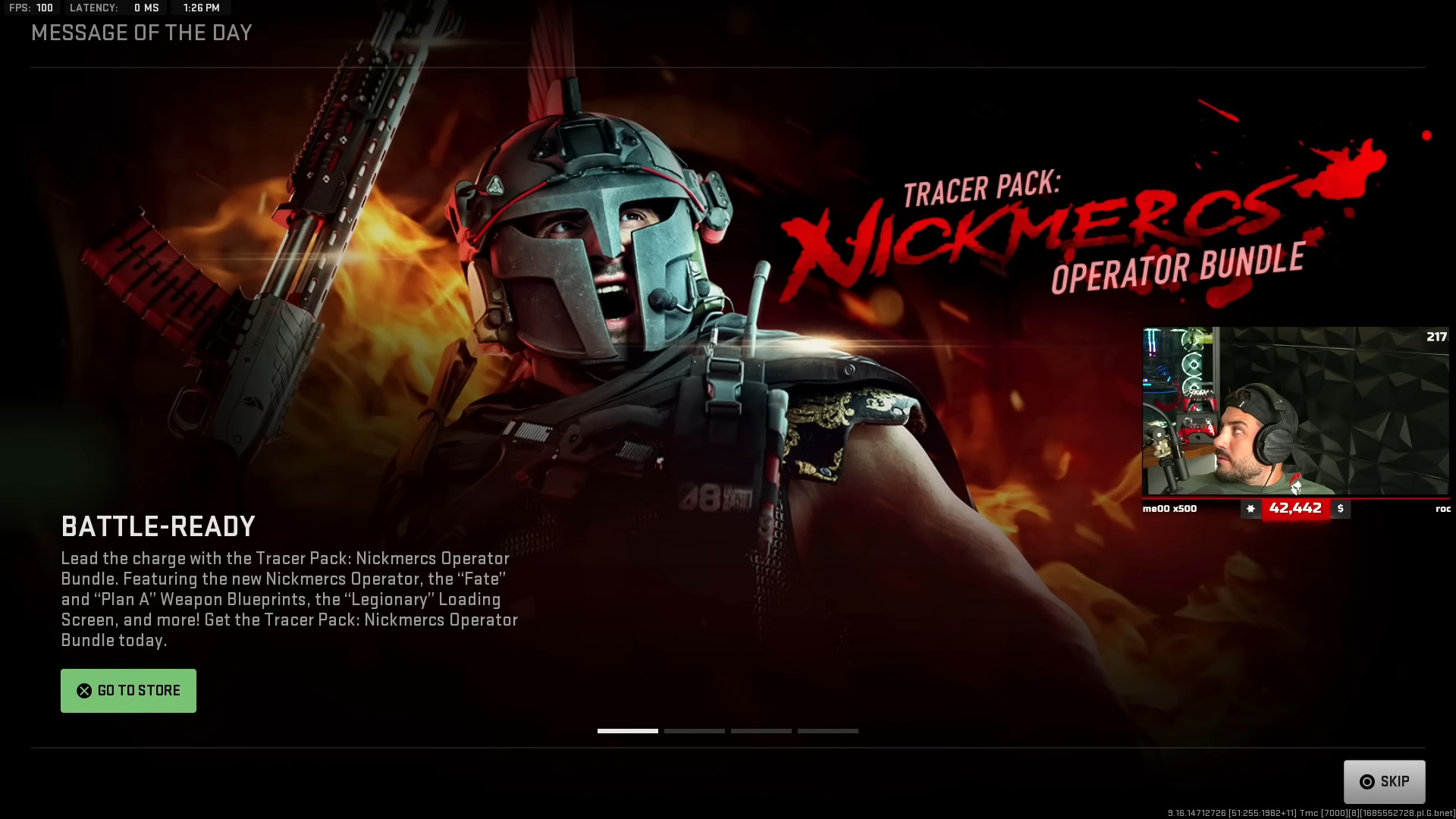 Nicholas "Nickmercs" Kolcheff checks out his bundle in Call of Duty: Modern Warfare II (2022), Activision Blizzard