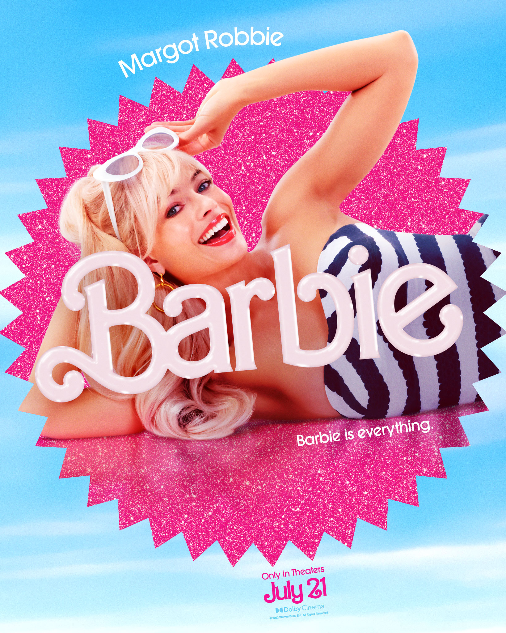 Margot Robbie como Barbie em Barbie (2023), Warner Bros. Pictures