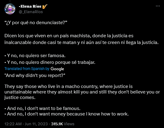 María Elena Ríos accuses Tenoch Huerta of sexual assault