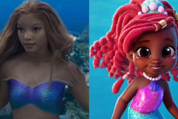 Ariel (Halle Bailey) enjoys a swim in The Little Mermaid (2023), Disney / Key Art for Disney Junior's Ariel (2024), Disney