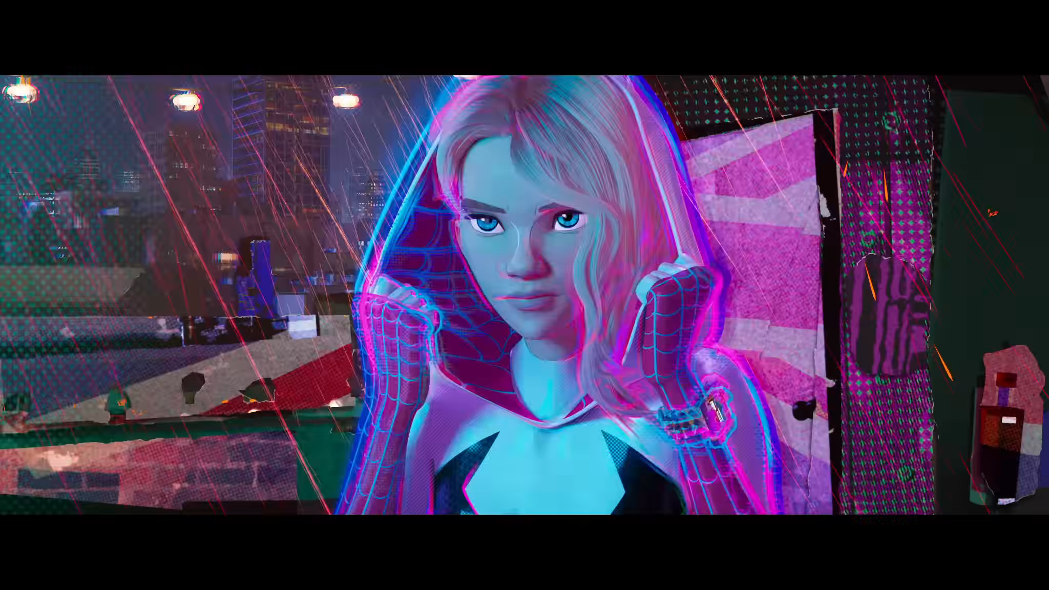 Gwen Stacy (Hailee Steinfeld) suits up in Spider-Man: Across The Spider-Verse (2023), Sony Pictures
