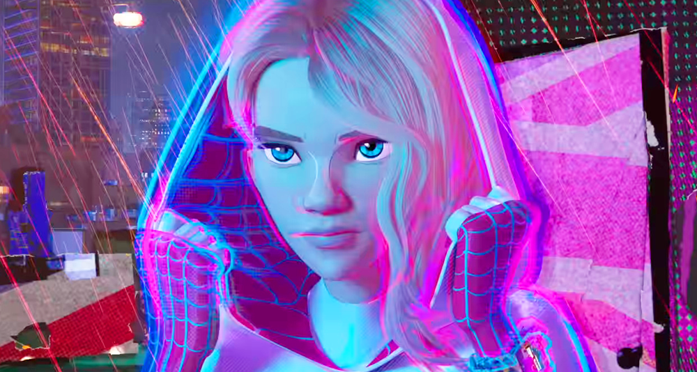 Gwen Stacy (Hailee Steinfeld) suits up in Spider-Man: Across The Spider-Verse (2023), Sony Pictures