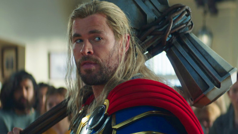 Thor (Chris Hemsworth) formulates a plan in Thor: Love and Thunder (2022), Marvel Entertainment