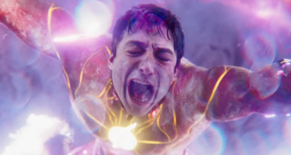 Barry Allen (Ezra Miller) is tortured by The Dark Flash (Ezra Miller) in The Flash (2023), Warner Bros. Pictures