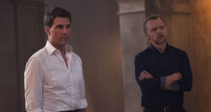 Tom Cruise and Simon Pegg in Mission: Impossible Dead Reckoning - Part One from Paramount Pictures and Skydance.