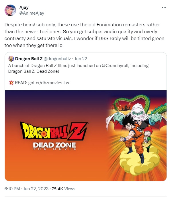 Crunchyroll To Add 15 Dragon Ball Movies To Their Anime Library Including 'Dragon  Ball: Dead Zone' And 'Dragon Ball Super: Broly' - Bounding Into Comics