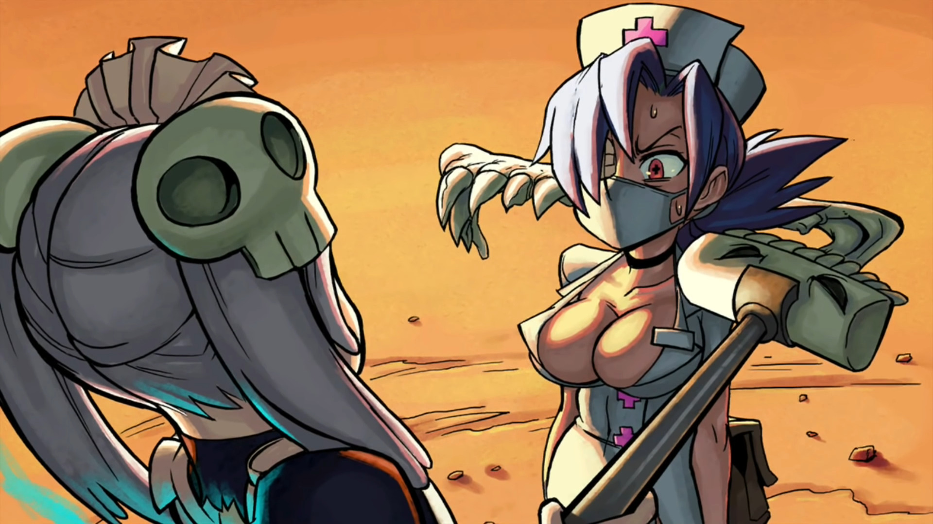 Marie takes Valentine by surprise in Skullgirls: 2nd Encore (2013), Autumn Games