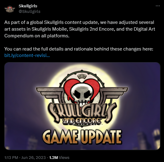 'Skullgirls' announces its upcoming censorship patch