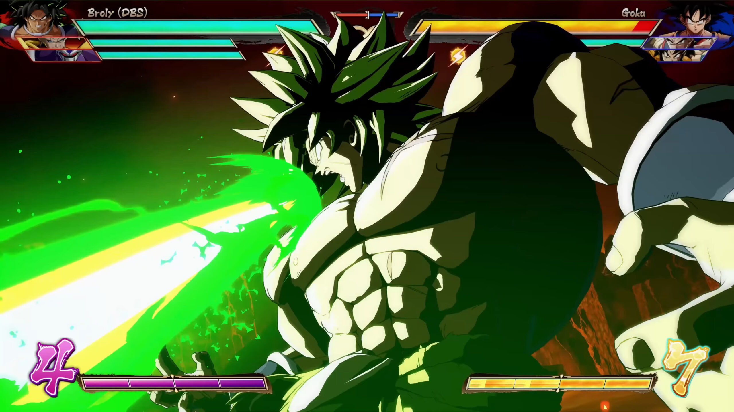 Broly (Bin Shimada) unleashes his wrath in Dragon Ball FighterZ (2018), Arc System Works
