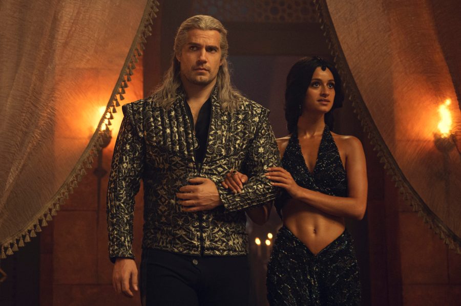 Geralt (Henry Cavill) and Yennefer (Anya Chalotra) clean up in The Witcher Season 3 Episode 5 "The Art of Illusion" (2023), Netflix