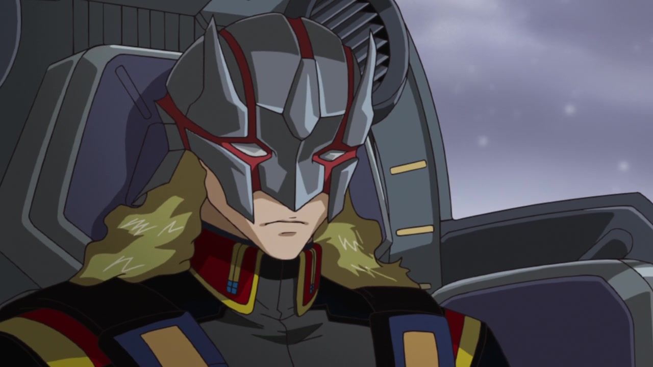 Neo Roanoke (Takehito Koyasu) readies himself for battle in Mobile Suit Gundam SEED Destiny Episode 32 "Stella" (2005), Bandai Namco