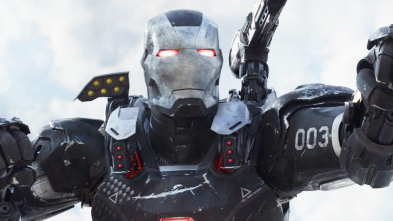 War Machine (Don Cheadle) prepares to unload in Captain America: Civil War (2016), Marvel Entertainment