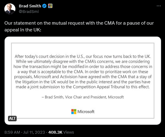 Microsoft President Brad Smith weighs in on the FTC's court less