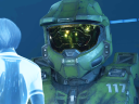 The Weapon (Jen Taylor) informs Master Chief (Steve Downes) of their current situation in Halo 4 (2012), Microsoft Studios