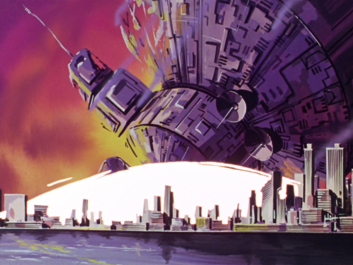 The Principality of Zeon unleashes their infamous colony drop in Mobile Suit Gundam: The Movie I (1981), Sunrise