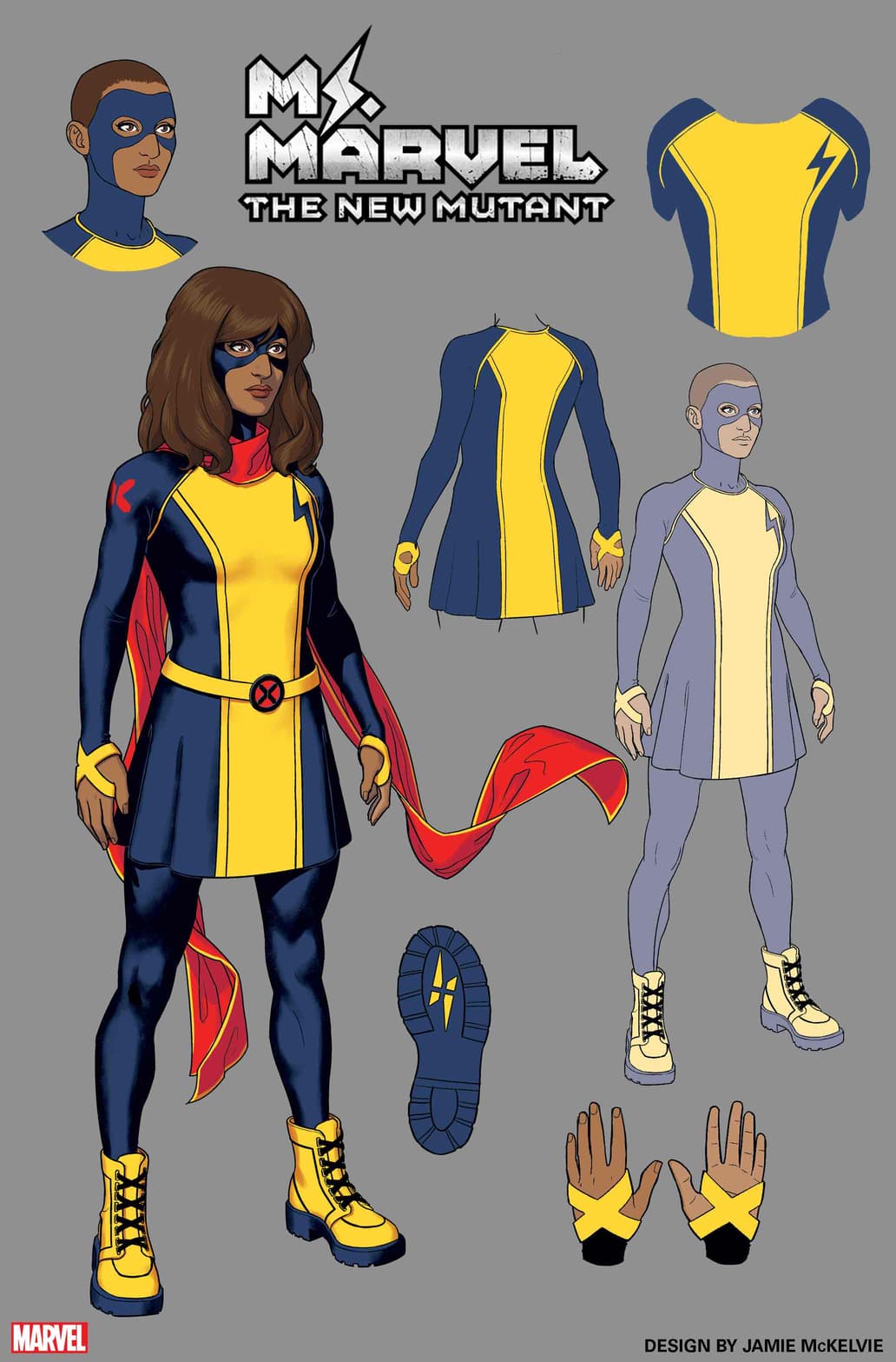 Ms. Marvel's new X-uniform, as designed by Jamie McKelvie
