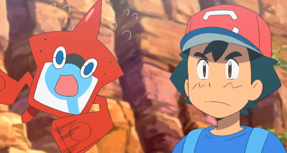 Ash and Rotom prepare to fight in Pikachu vs. Golurk | Pokémon the Series: Sun & Moon—Ultra Legends | Official Clip