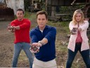 Rocky DeSantos (Steve Cardenas), Billy Cranston (David Yost), and Katherine Hillard (Catherine Sutherland) reunite for another fight in Mighty Morphin' Power Rangers: Once & Always (2023), Netflix