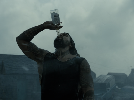 Arthur Curry (Jason Momoa) drinking in Zack Snyder's Justice League (2021), Warner Bros. Pictures