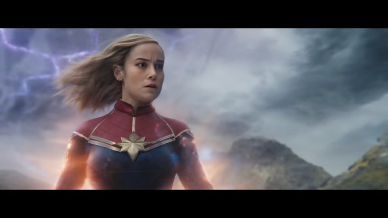 Carol Danvers (Brie Larson) takes to the skies in The Marvels (2023), Marvel Entertainment