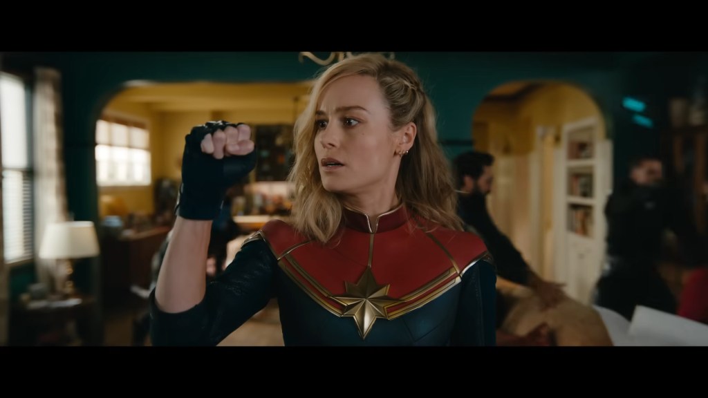 Carol Danvers (Brie Larson) discovers her powers are on the fritz in The Marvels (2023), Marvel Entertainment