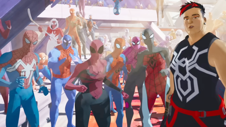 The Spider-Society prepares to strike in Spider-Man: Across the Spider-Verse (2023), Sony Animation