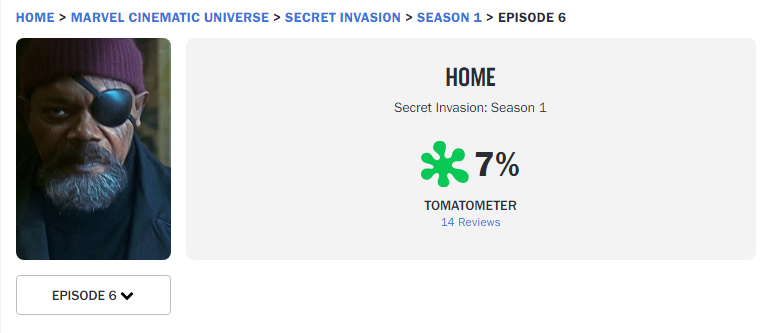 Secret Invasion rotten tomatoes rating｜TikTok Search