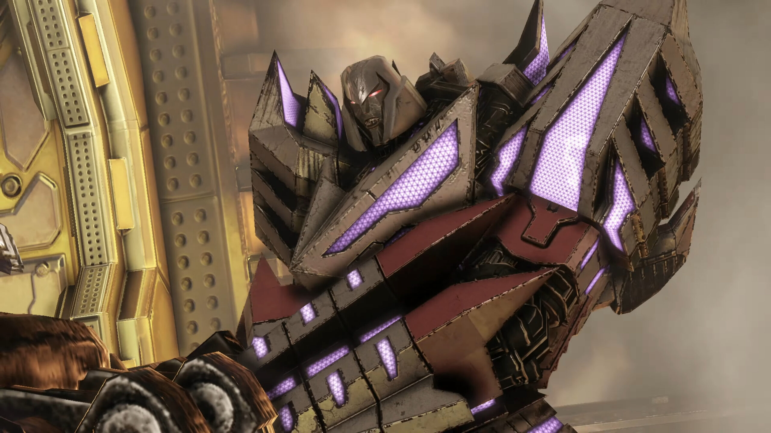 Megatron (Fred Tatasciore) prepares to make one final desperation move in Transformers: Fall of Cybertron (2012), Activision