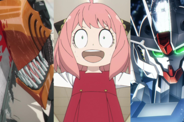 Denji (Kikunosuke Toya) unleashes his true power in Chainsaw Man Season 1 Episode 12 "Katana vs Chainsaw" (2023) / Anya (Atsumi Tanezaki) is unprepared for swim lessons in Spy x Family Season 1 Episode 11 "STELLA" (2023) / Gundam Aerial beams down on its opponent in Mobile Suit Gundam: The Witch From Mercury Season 1 Episode 21 "May All Blessings Find Their Way To You, I'm Wishing For It" (2023)