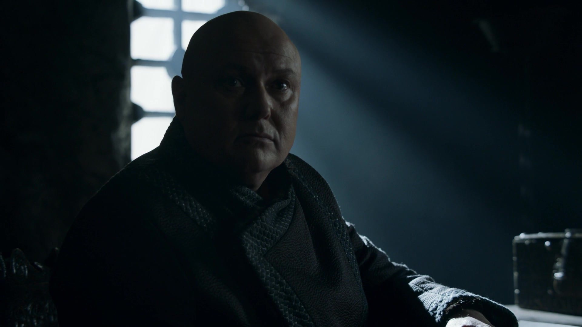 Varys (Conleth Hill) is summoned in Game of Thrones Season 8 Episode 5 “The Bells” (2019), HBO