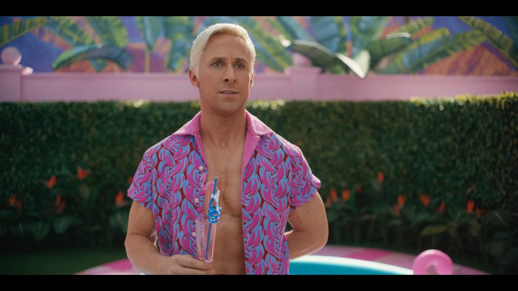 Ken (Ryan Gosling) tries to make sense of his place in Barbieland in Barbie (2023), Warner Bros. Pictures