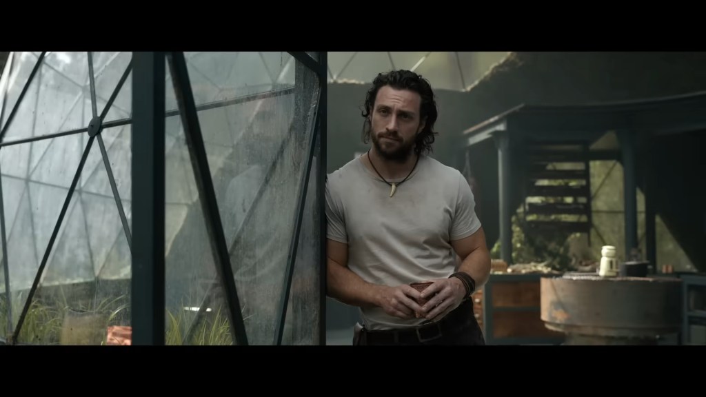 Kraven (Aaron-Taylor Johnson) explains his mission in Kraven the Hunter (2023), Sony Pictures