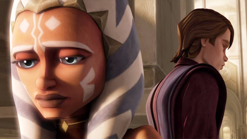 Ahsoka (Ashley Eckstein) informs Anakin (Matt Lanter) that she wants to follow her own path in Star Wars: The Clone Wars Season 5 Episode 20 "The Wrong Jedi" (2013), Lucasfilm Animation