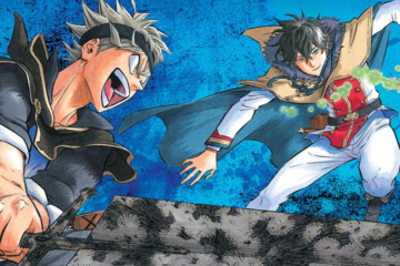 Asta clashes with Yuno on Yuki Tabata's color spread to Black Clover Ch. 105 "Two New Stars" (2017), Shueisha
