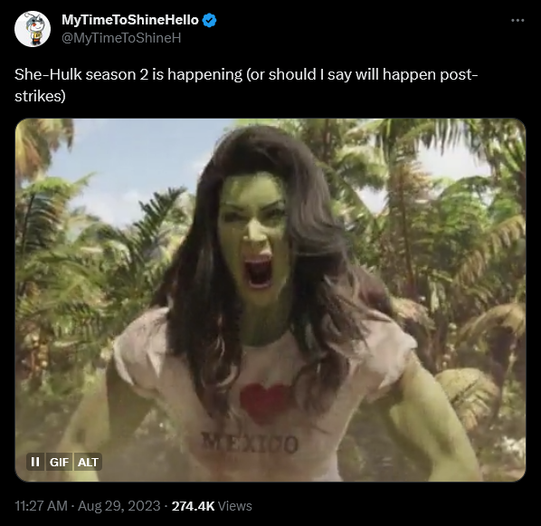 MyTimeToShineHello breaks the news about a supposed second season of Marvel's 'She-Hulk: Attorney at Law'