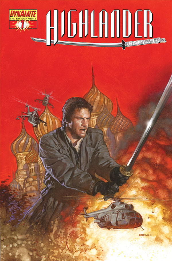Arte da capa do Highlander nº 1 por Dave Dorman (2009), Dynamite Comics