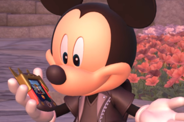 King Mickey (Chris Diamantopoulos) and Riku (David Gallagher) explain the concept of Replicas to Sora (Haley Joel Osment) in Kingdom Hearts 3 (2019), Square Enix