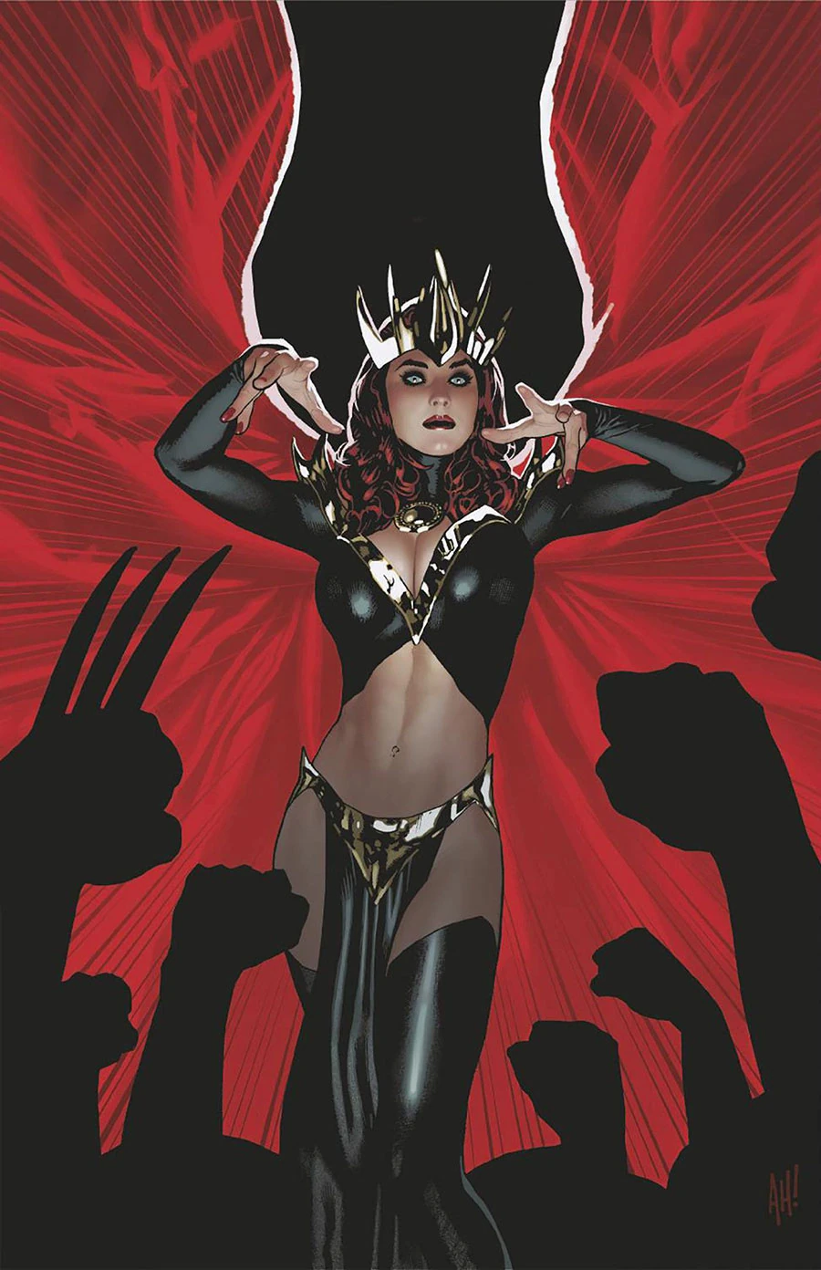 Madelyne Pryor summons the titular team on Adam Hughes' variant cover to Dark X-Men Vol. 2 #1 "There is a Kingdom" (2023), Marvel Comics
