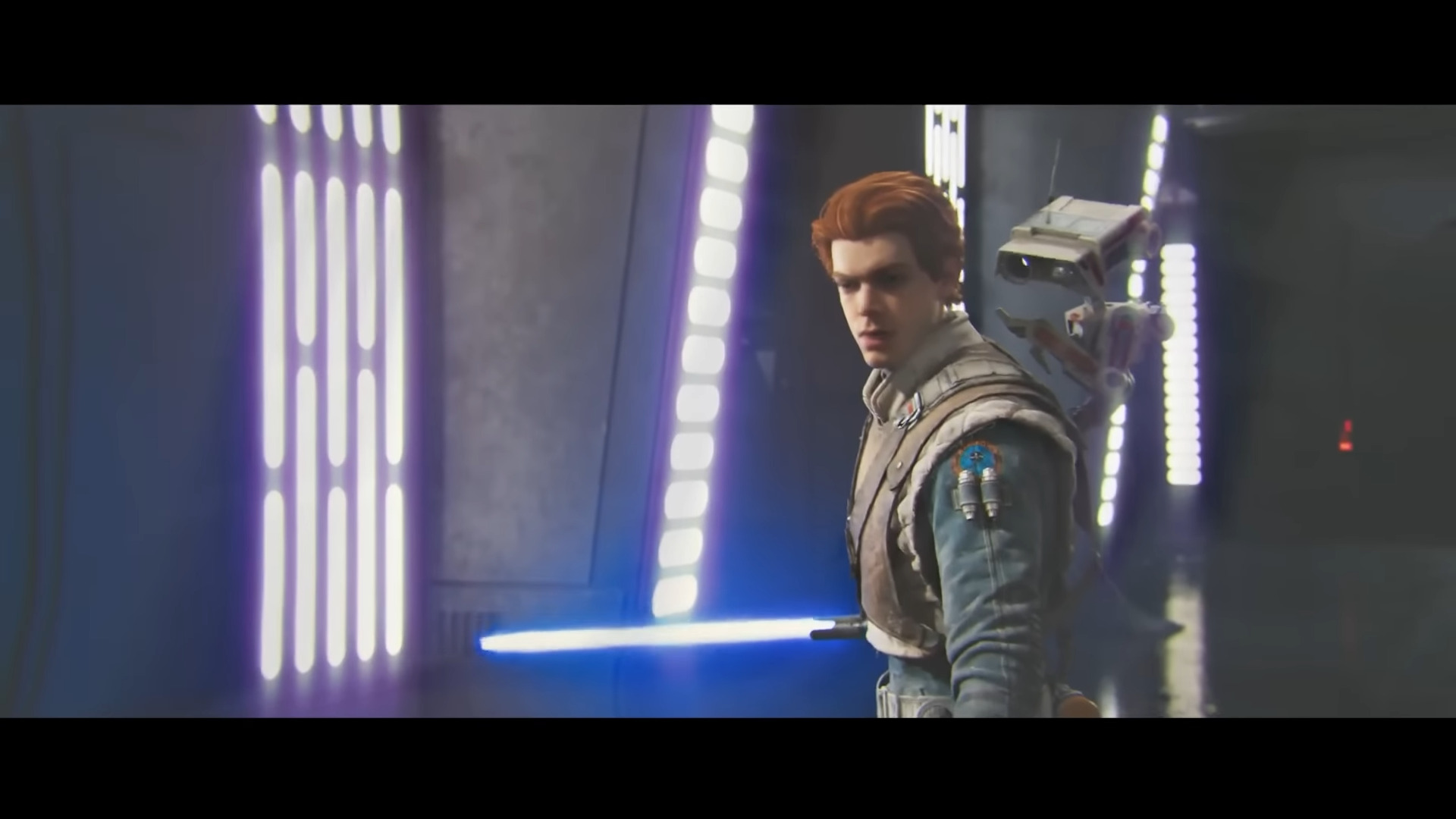 Cal Kestis (Cameron Monaghan) catches his breath after taking on a unit of Stormtroopers in Star Wars Jedi: Survivor (2023), Respawn