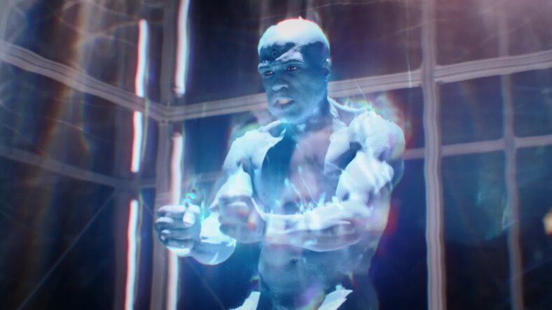 Doctor Manhattan (Yahya Abdul-Mateen II) has his power sapped by The Kavalary in Watchmen Season 1 Episode 9 "See How They Fly" (2019), Warner Bros. Television