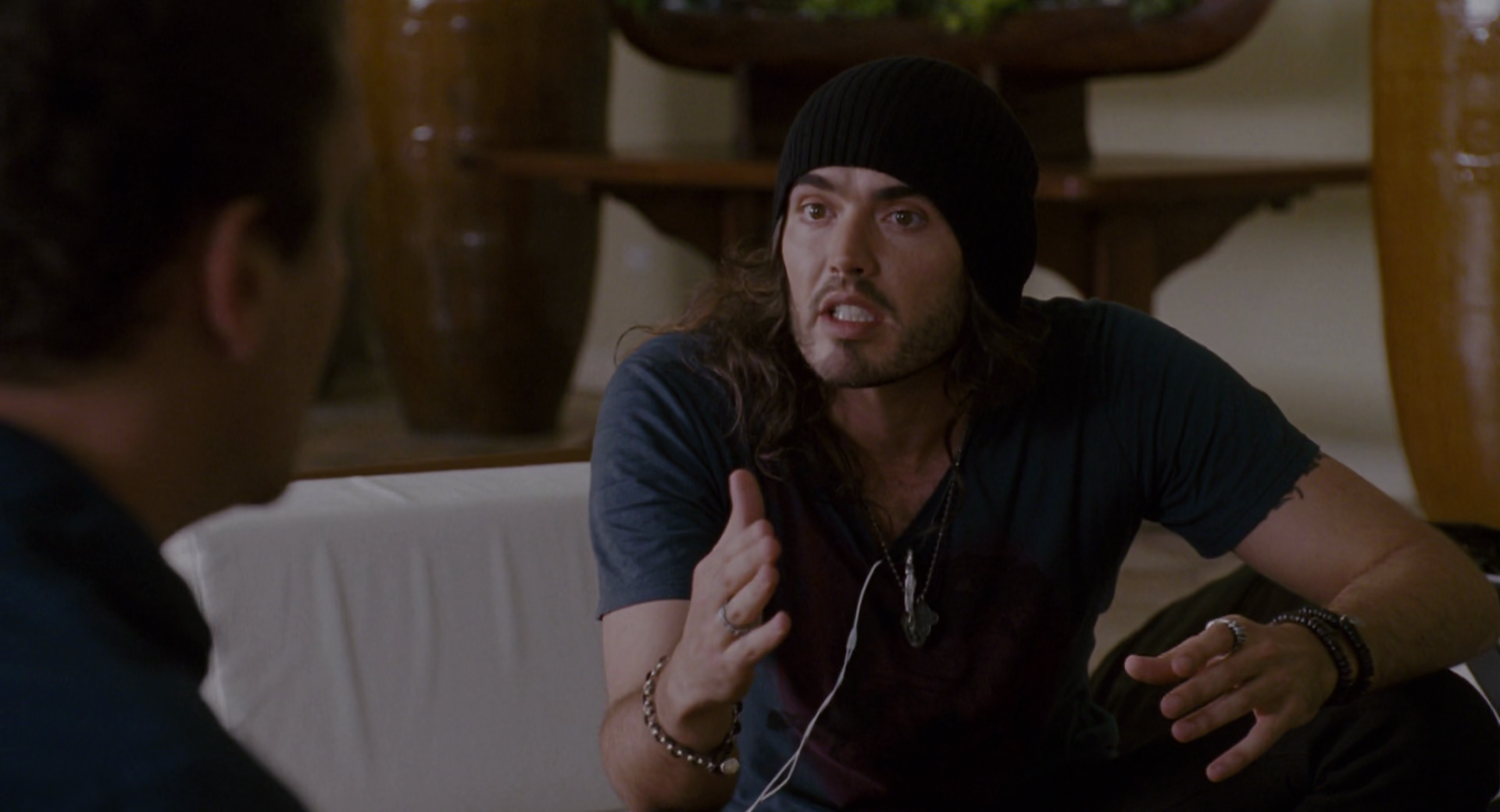 Aldous Snow (Russell Brand) has some advice for Peter (Jason Segel) in Forgetting Sarah Marshall (2008), Universal Pictures