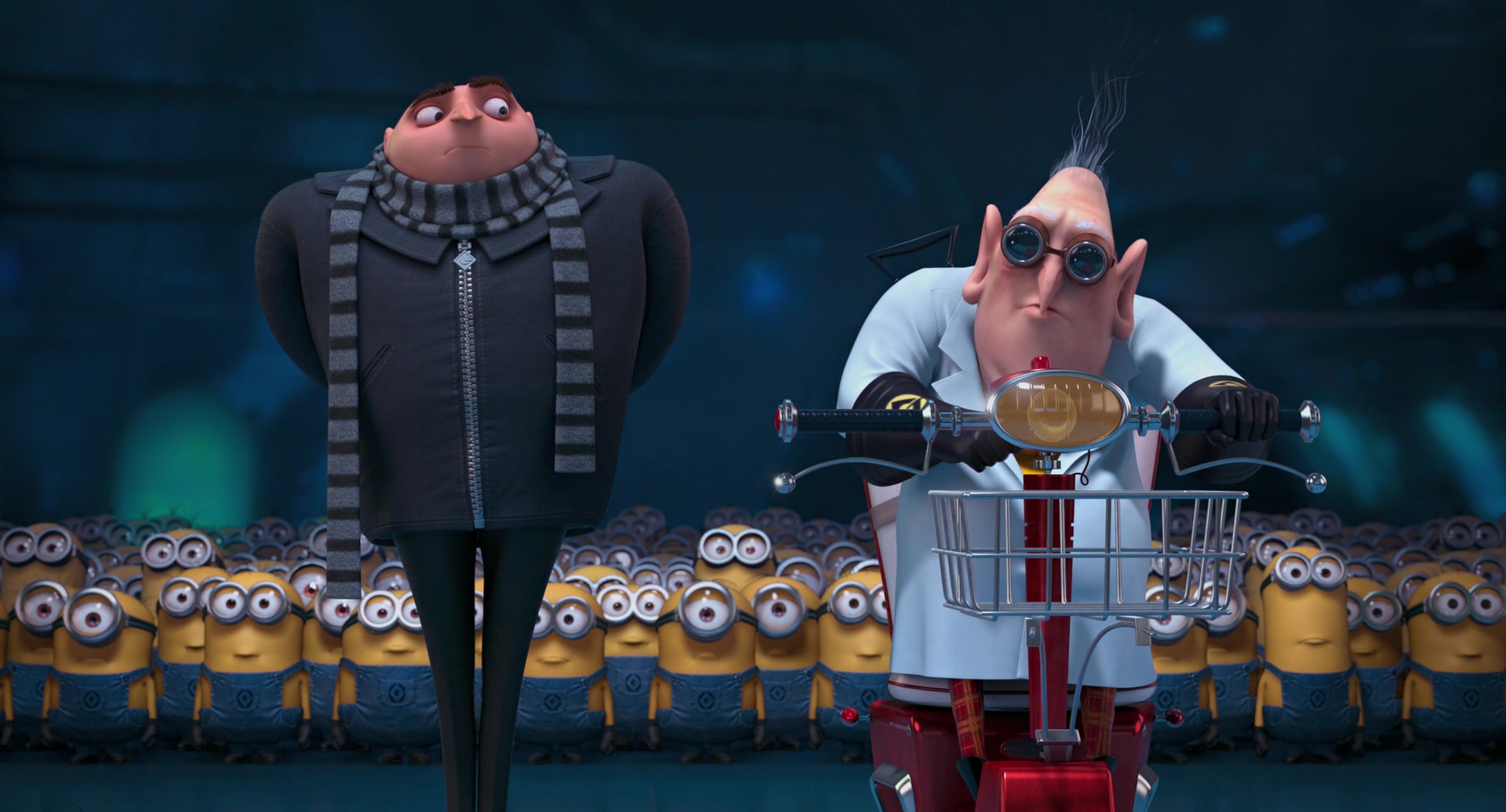 Gru (Steve Carrell) relieves Dr. Nefario (Russell Brand) of his duties in Despicable Me 2 (2013), Illumination
