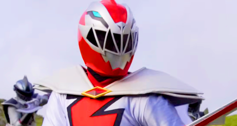 Zayto (Russell Curry) stands tall as the Cosmic Fury Zenith Ranger in Power Rangers: Cosmic Fury (2023), Netflix