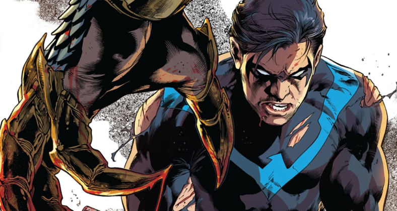 Nightwing finds himself face-to-face with Raptor on Ivan Reis, Oclair Albert, and Sula Moon's variant cover to Nightwing Vol. 4 #8 "Rise of Raptor, Finale" (2017), DC