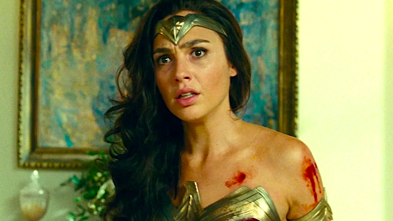 Wonder Woman (Gal Gadot) is stunned to see Cheetah (Kristen Wiig) appear in the White House in Wonder Woman 1984 (2020), Warner Bros. Pictures