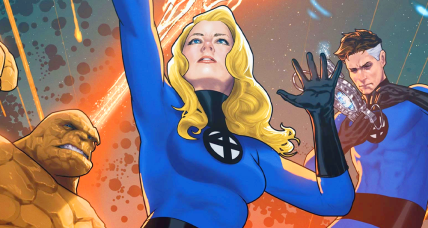 Sue Storm takes center stage on Taurin Clarke's variant cover to Fantastic Four Vol. 7 #10 "The Long Way Home" (2023), Marvel Comics